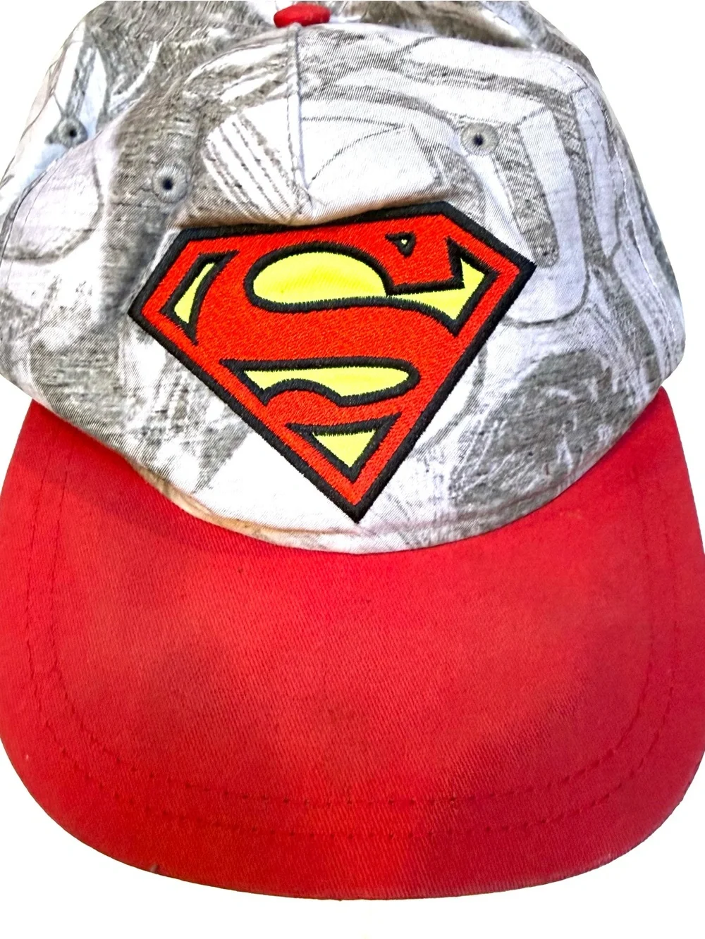DC Comics Red & Gray Kids Cap with Superman Emblem